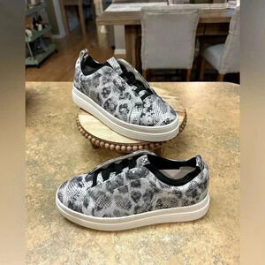 J/Slide Leather Snake Print Platform Sneakers